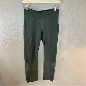Lululemon Athletica Fast and Free Crop in Olive Green